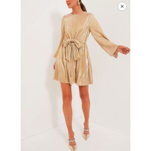 Tuckernuck Hyacinth House Bell sleeve gold dress  NWOT